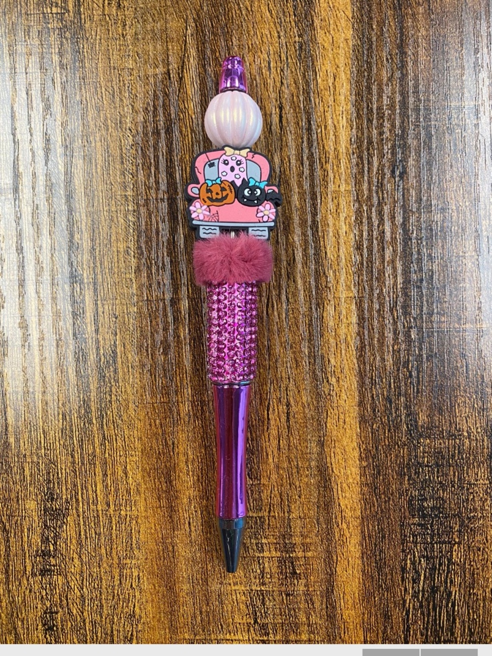 🎃 Halloween Pumpkin Truck Pink Metallic Pen